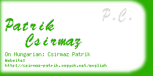 patrik csirmaz business card